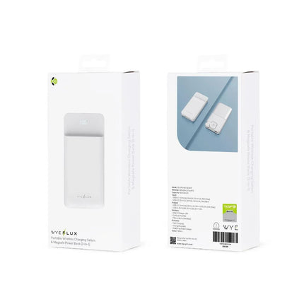 Portable Wireless Charging Station Magsafe Power Bank (3-in-1) White