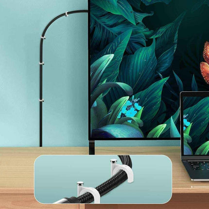 Round Cable Clips White 8mm 100 Pcs for Ethernet Telephone Cable TV Wire etc