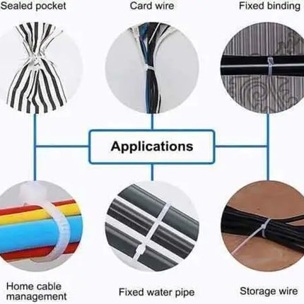 Heavy-Duty Black Nylon Cable Ties Various Packs for Binding & Cable Management