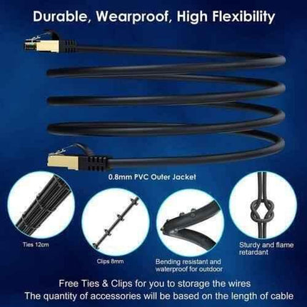 Network Cable RJ45 CAT 8 40Gbps Network Gold Plated Fast Internet Patch Lead