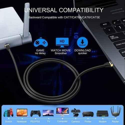 Network Cable RJ45 CAT 8 40Gbps Network Gold Plated Fast Internet Patch Lead