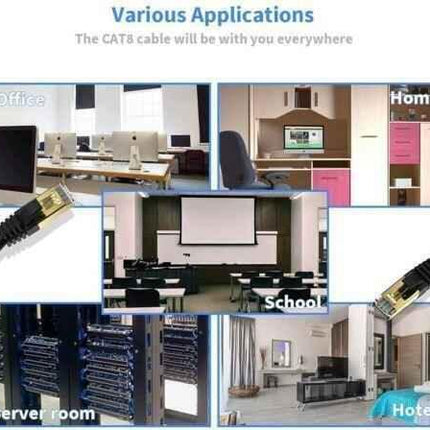 Network Cable RJ45 CAT 8 40Gbps Network Gold Plated Fast Internet Patch Lead