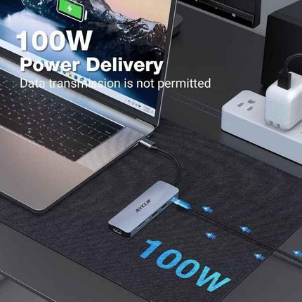 USB-C Laptop Dock with 4K HDMI USB 3 SD/TF Readers 6-in-1 for Mac Windows Linux