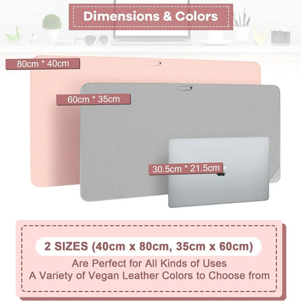 Desk Protector Waterproof Desk Pad Premium PU Leather Colour Titanium Silver