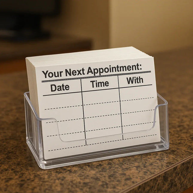 Professional Appointment Reminder Cards Pack of 200 White 300gsm Card Stock