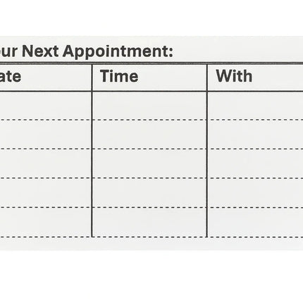 Professional Appointment Reminder Cards Pack of 200 White 300gsm Card Stock