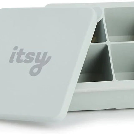 Silicone Baby Snack Box Ice Cube Tray with Lid Ideal for Freezing Weaning Grey