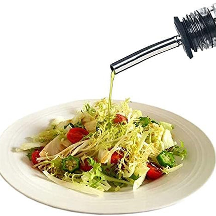 Drink Pourers Stainless Steel with Stoppers for Oil, Whiskey & Cocktails 5PK