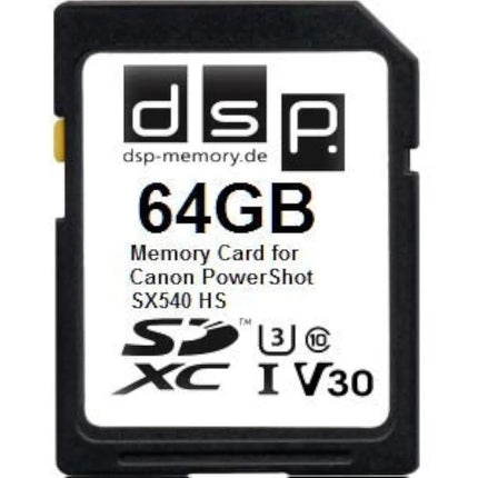 DSP 64GB SD Card V30 for Canon PowerShot SX540 HS - Fast Storage Power Steering