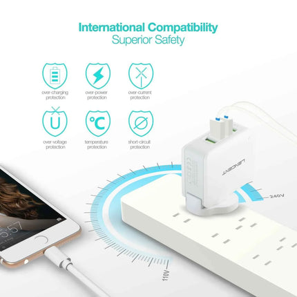 USB Charger 4 Ports Worldwide Universal Adapters Includes UK EU US AUS 22W/5V