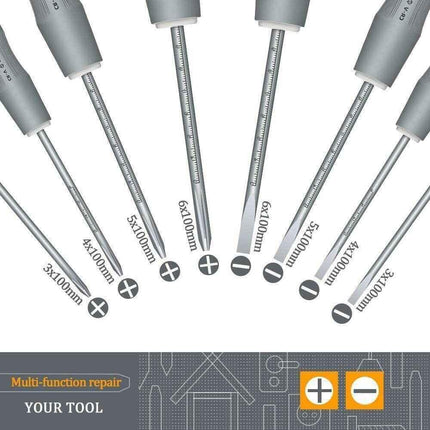 Screwdriver Set for Daily Work, 9 Piece Phillips and slotted screwdriver Durable