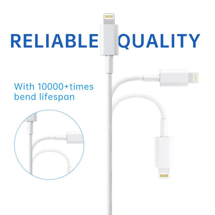 Premium iPhone USB-A to Lightning Charging Cable MFi Certified 2m Each 2 Pack