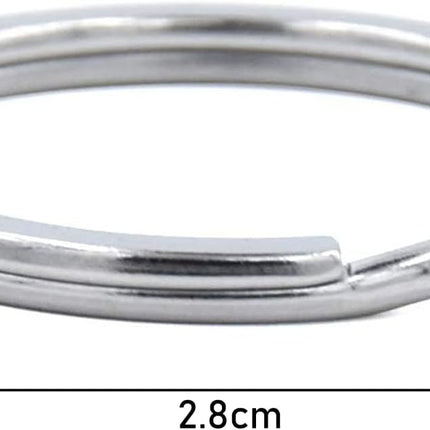 Heavy Duty Metal Split Key Rings – 28mm Keychain Ring Holder, Silver Pack of 5