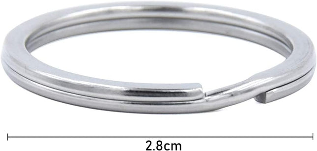 Heavy Duty Metal Split Key Rings – 28mm Keychain Ring Holder, Silver Pack of 5