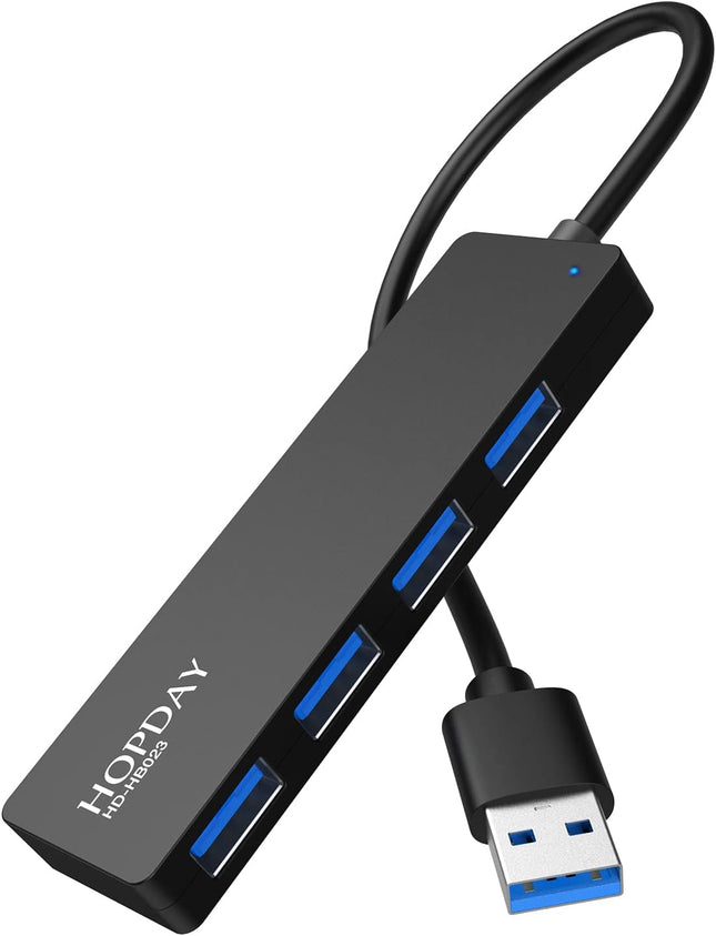 USB 3.0 Hub 4 Port Ultra Slim Splitter Mac Windows Linux Computers Plug & Play