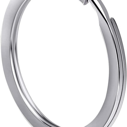 Heavy Duty Metal Split Key Rings – 28mm Keychain Ring Holder, Silver Pack of 5