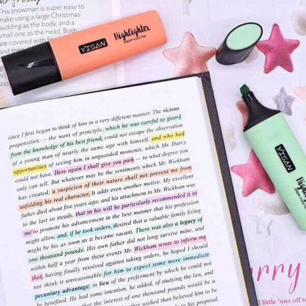 Pastel Highlighters Chisel Tip Markers Quick Drying 6 Colour Set for Creativity