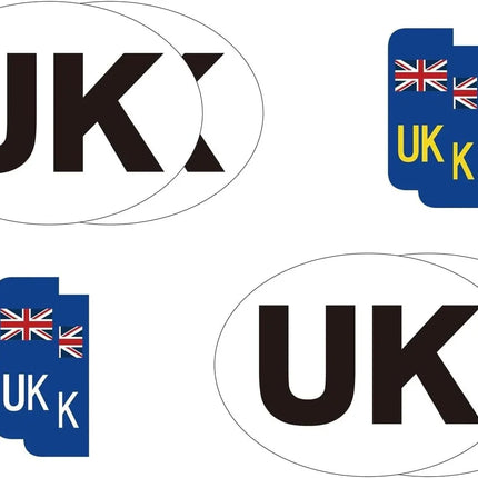 8 Pcs UK Car Decals Europe 4Pcs UK Magnetic Car Sticker 4Pcs UK No Plate Decal