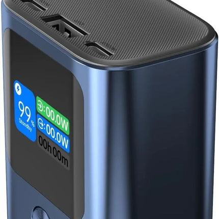 WYE FLUX High Speed Charging Mini Power Bank With LED Display 10K mAh - Dark Blue
