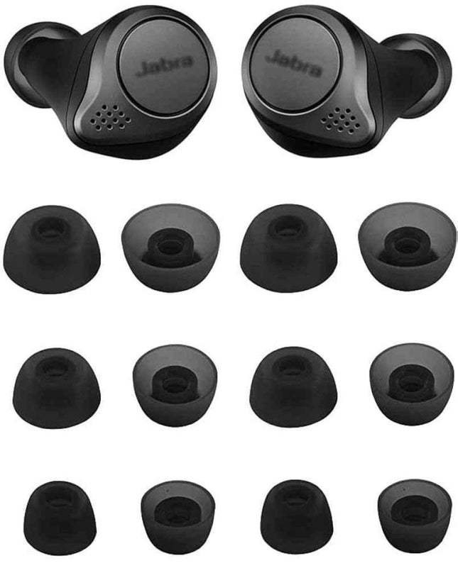 Jabra Elite 65T Replacement Earbud Tips ONLY Small Medium Large Ear tips - Black