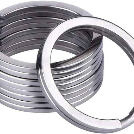 Heavy Duty Metal Split Key Rings – 30mm Keychain Ring Holder, Silver Pack of 5