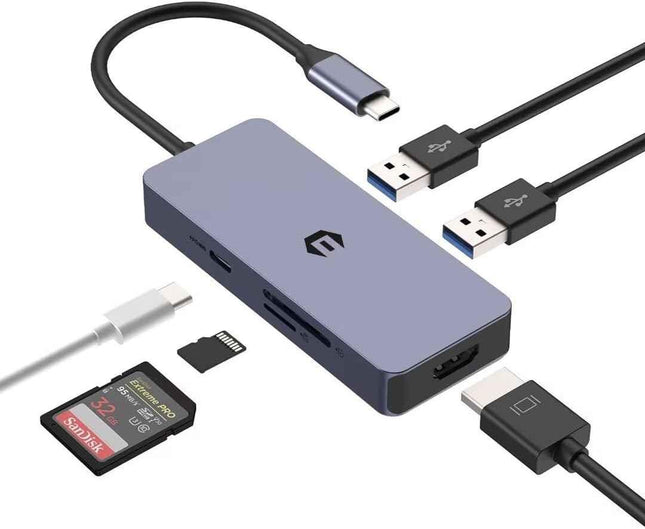 USB C Docking Station 6 in 1 for Mac Pro/Air Dell Surface HP Surface Book etc