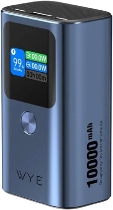 WYE FLUX High Speed Charging Mini Power Bank With LED Display 10K mAh - Dark Blue