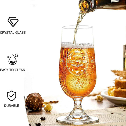 Gift for Men Dad Grandfather Uncle Beer Ale Tulip Glass 350ml Perfect Present
