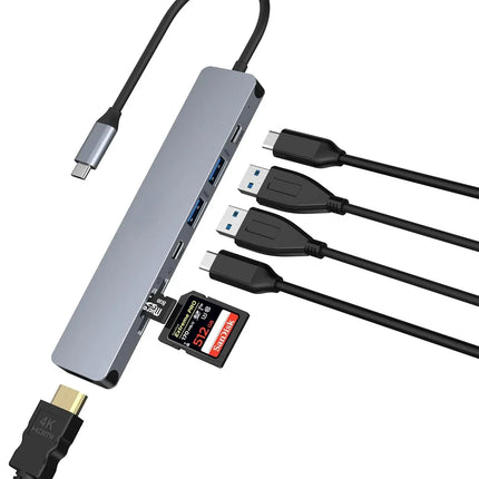 7 in 1 USB C Docking Station with 4K HDMI 100W PD 2 USB-A 3.0 USB-C 3.0 SD/TF