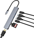 7 in 1 USB C Docking Station with 4K HDMI 100W PD 2 USB-A 3.0 USB-C 3.0 SD/TF