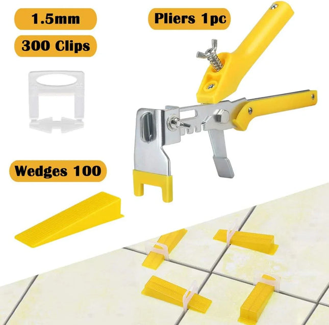Tile Levelling System Kit Reusable 300 Spacers 100 Wedge Clip Floor Wall Tool