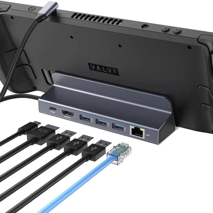 Steam Deck Charging Dock 6-in-1 Docking Station with 4K HDMI TV Monitor Adapter
