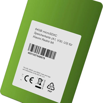 DSP 64GB microSDXC Memory Card A1 V30 U3 for Xiaomi Redmi 9A - Fast Storage