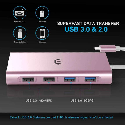 11 in 1 USB Docking Station 4K HDMI 3.5 mm Audio VGA Ethernet 4 USB A USB C