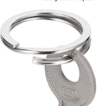 Heavy Duty Metal Split Key Rings – 28mm Keychain Ring Holder, Silver Pack of 5