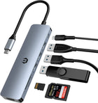 USB C Hub, 7 in 1 USB C Adapter for MacBook Air/Pro 11K HDMI Docking Station