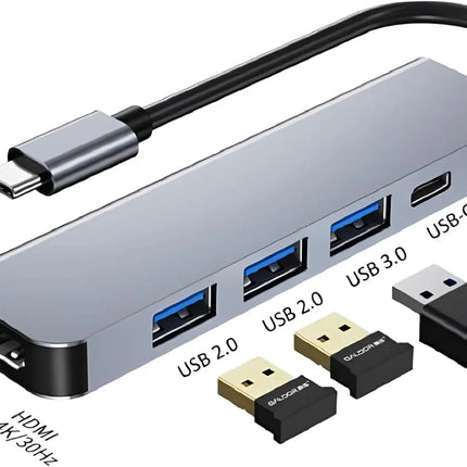 USB Type C Multiport Adapter 5-in-1 Docking Station with PD Charging HDMI 4K
