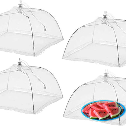 Pop-Up Mesh Food Cover Tent Umbrella Large 43 x 43cm Reusable Collapsible 4 pack