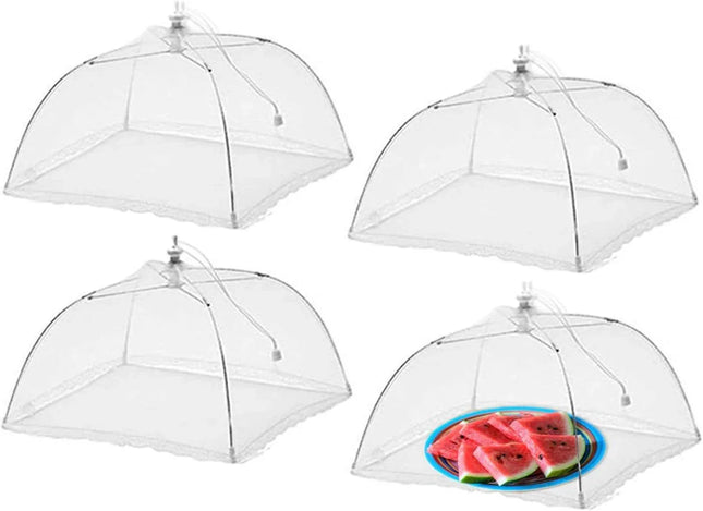 Pop-Up Mesh Food Cover Tent Umbrella Large 43 x 43cm Reusable Collapsible 4 pack