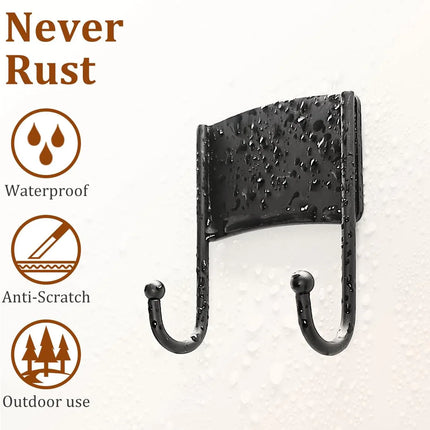 Set of 2 Heavy Duty Metal Musical Note Wall Hooks for Hanging Various Items