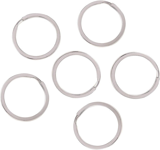 Split Rings Key Ring 25mm Metal Keyrings Keychain Ring Holder Silver Pack of 10