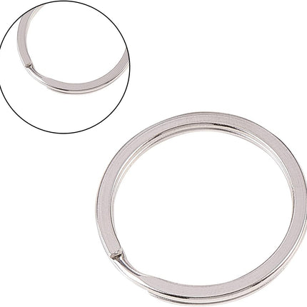 Split Rings Key Ring 25mm Metal Keyrings Keychain Ring Holder Silver Pack of 10