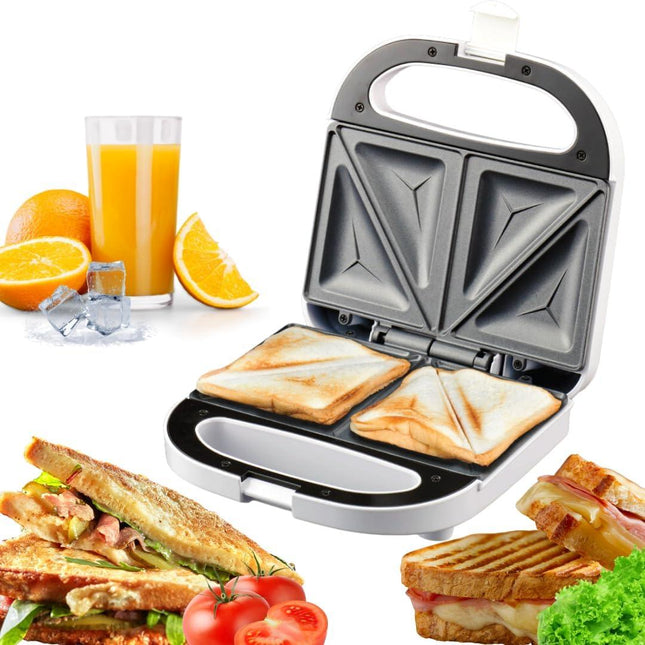 Domestic King 2 Slice White Sandwich Maker 750W- DK180100 A Cool-Touch Handle