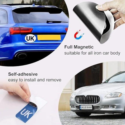 8 Pcs UK Car Decals Europe 4Pcs UK Magnetic Car Sticker 4Pcs UK No Plate Decal