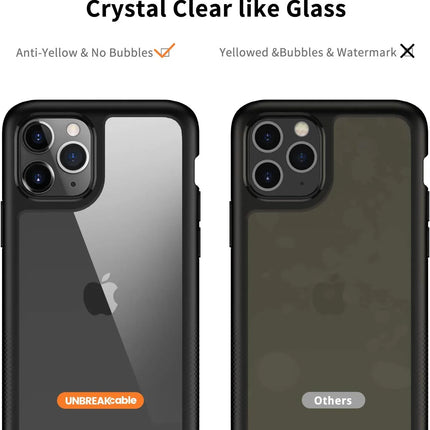 Black Banded 11 Pro Max Case Ultra Clear Hard Back Scratch-Resistant Hard Case