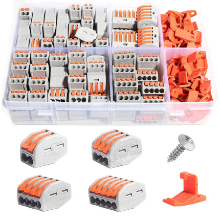 Electrical Connectors Wire Block Clamp Terminal Cable 12V 240V Reusable 265 pcs