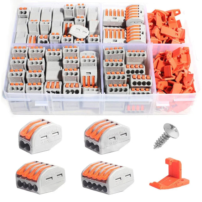 Electrical Connectors Wire Block Clamp Terminal Cable 12V 240V Reusable 265 pcs