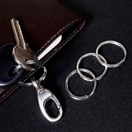 Heavy Duty Metal Split Key Rings – 30mm Keychain Ring Holder, Silver Pack of 5