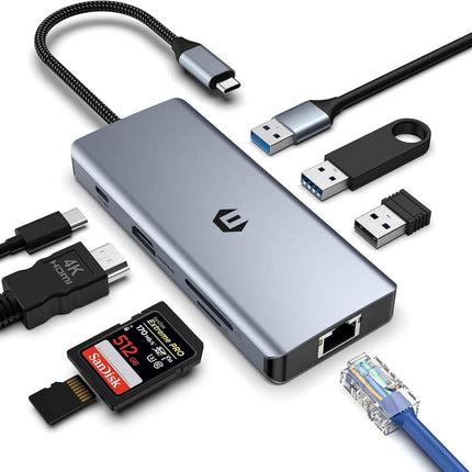 8 in 1 Docking Station 4K HDMI USB C GB Ethernet USB 2.0 5 Gbps USB 3.0 PD 100W