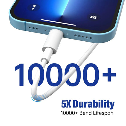 Premium iPhone USB-A to Lightning Charging Cable MFi Certified 1m Each 2 Pack